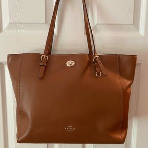 Coach, large zip-top tote with dust bag